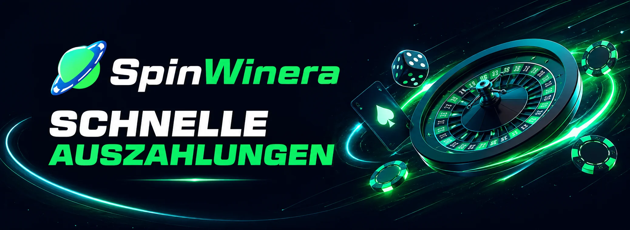 SpinWinera Casino Banner mit Willkommenspaket bis 1.500 € und 250 Freispielen